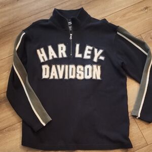 Harley-Davidson Black Vintage 1/4 Zip Pullover